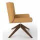 Review Upholstered Lounge Chair With Wooden Pyramid Base